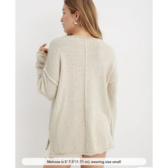 NWT Aerie Oversized Voop Sweater Size L Soft‎ Oak Color - Picture 4 of 8